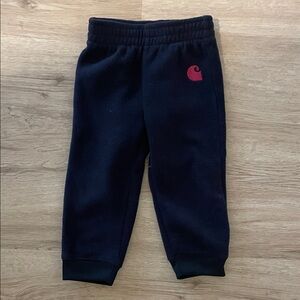 Baby Carhartt Black Fleece Sweatpants with Red Logo Size 18M